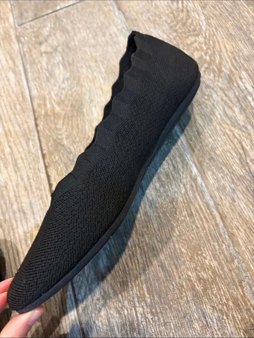 Skechers Women's Cleo Black Knit Slip-On Ballet Flats size 9.5 wide